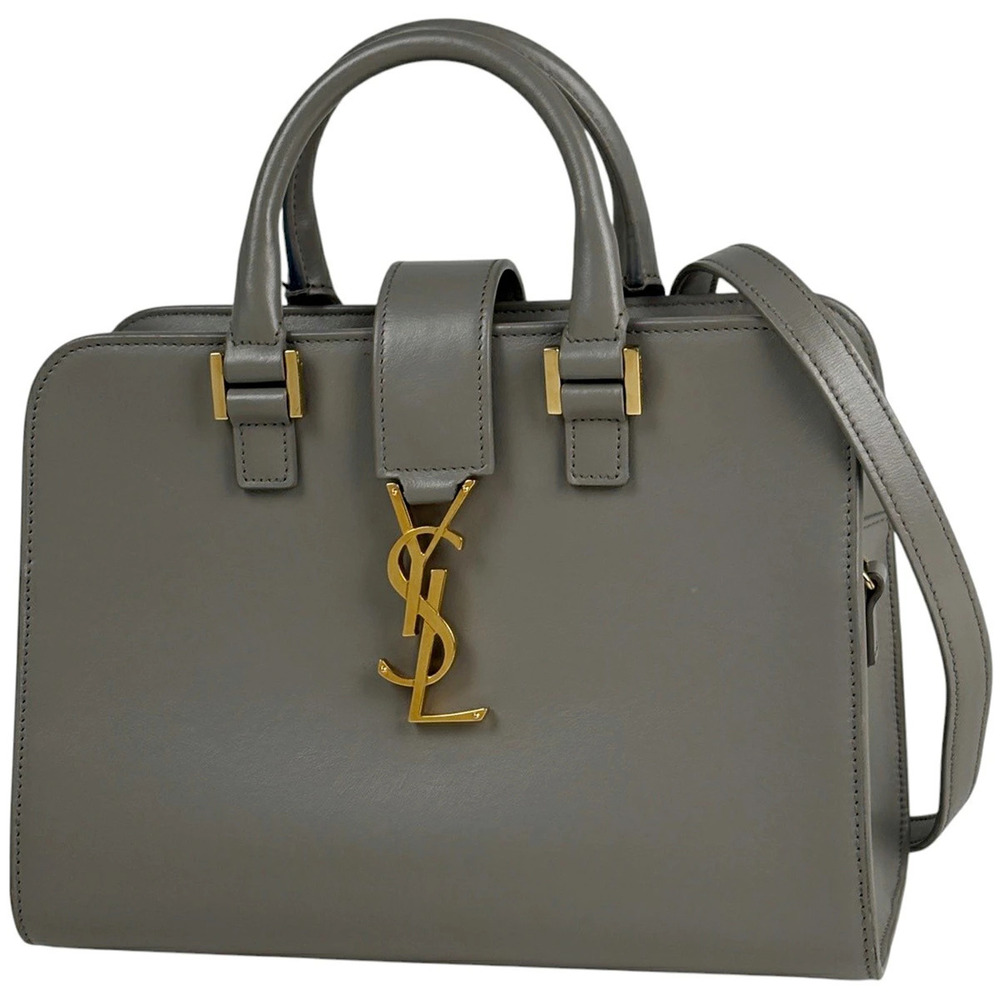 Saint Laurent Yves Baby Cabas handbag leather Greige Gray
